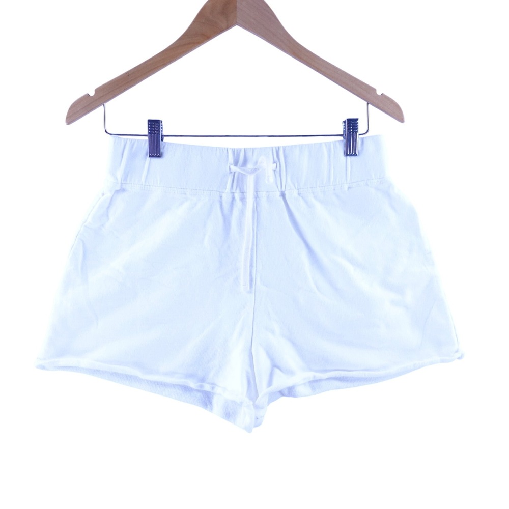 James Perse Womens Size 2 Standard White Cotton Drawstring Sweat Shorts